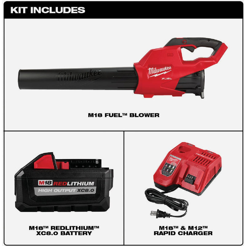 Milwaukee M18 FUEL Brushless Cordless Blower Kit with 8.0 Ah Battery & Charger