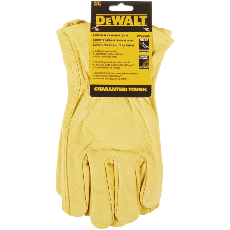 DEWALT Men's XL Premium Grade Leather Driver Glove