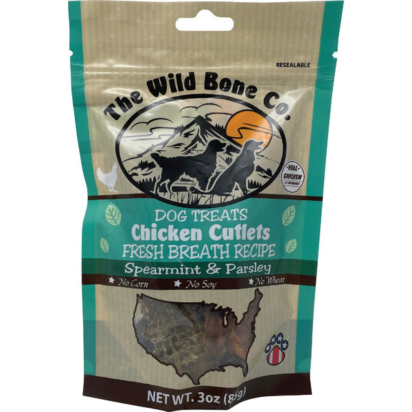 The Wild Bone Company Fresh Breath Chicken Cutlet Dog Treat, 3 Oz.