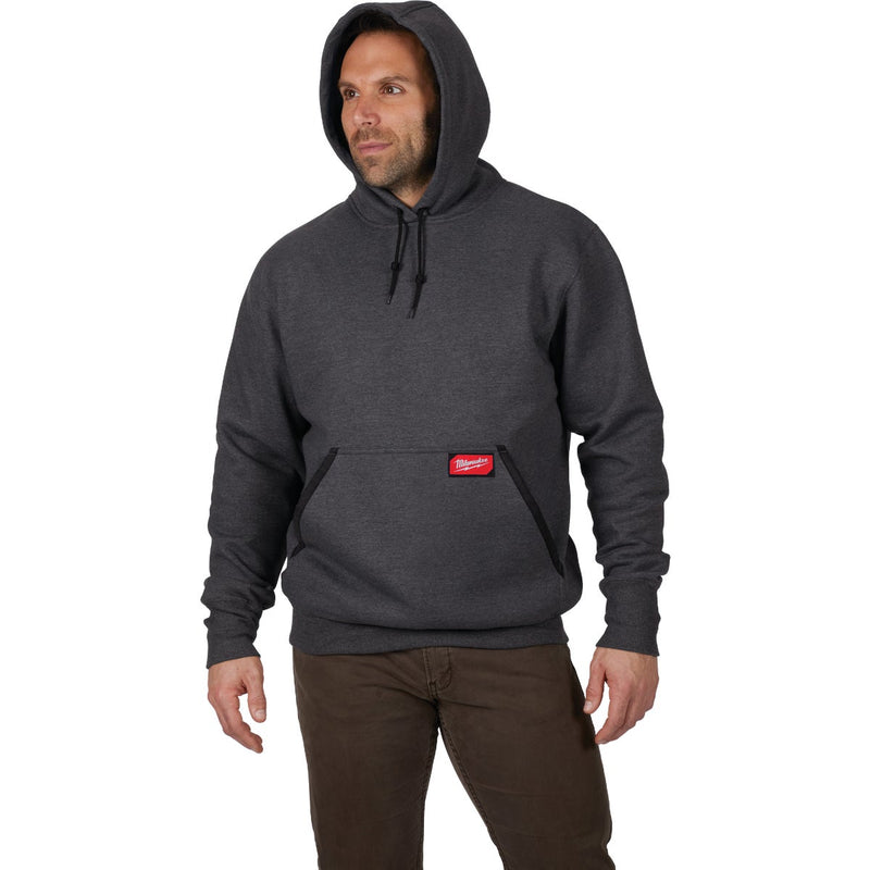 Milwaukee 2XL Gray Heavy-Duty Pullover Hooded Sweatshirt