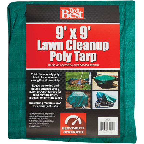 Do it Best 9 Ft. x 9 Ft. Poly Fabric Green Lawn Cleanup Tarp