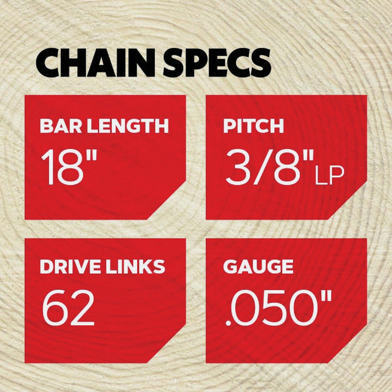 Oregon AdvanceCut 18 In. 62 Drive Links Reversible Bar & S62 Chain Replacement Combo