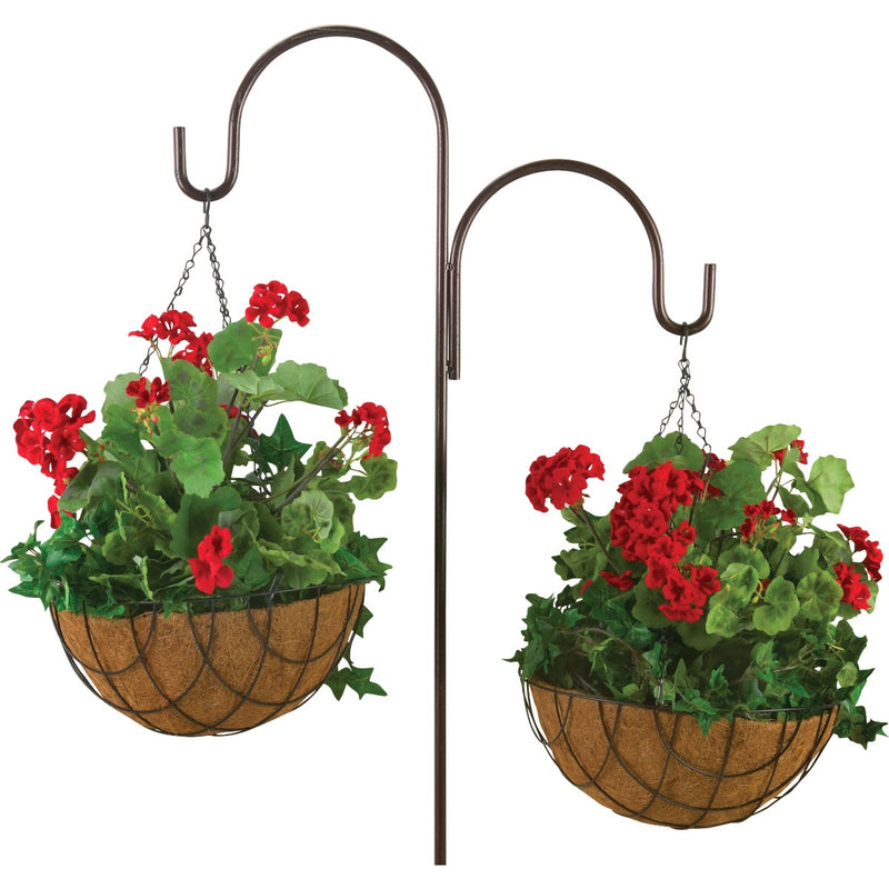 Best Garden 14 In. Steel Rod Black Powder Coat Hanging Plant Basket