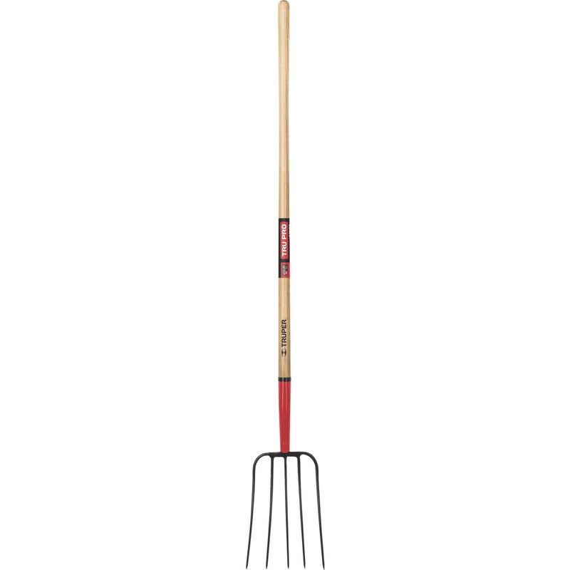 Truper 5-Tine Wood Long Handle Pitch Fork