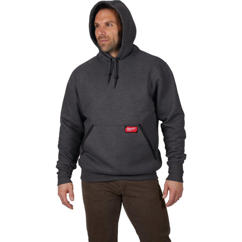 Milwaukee Large Gray Heavy-Duty Pullover Hooded Sweatshirt