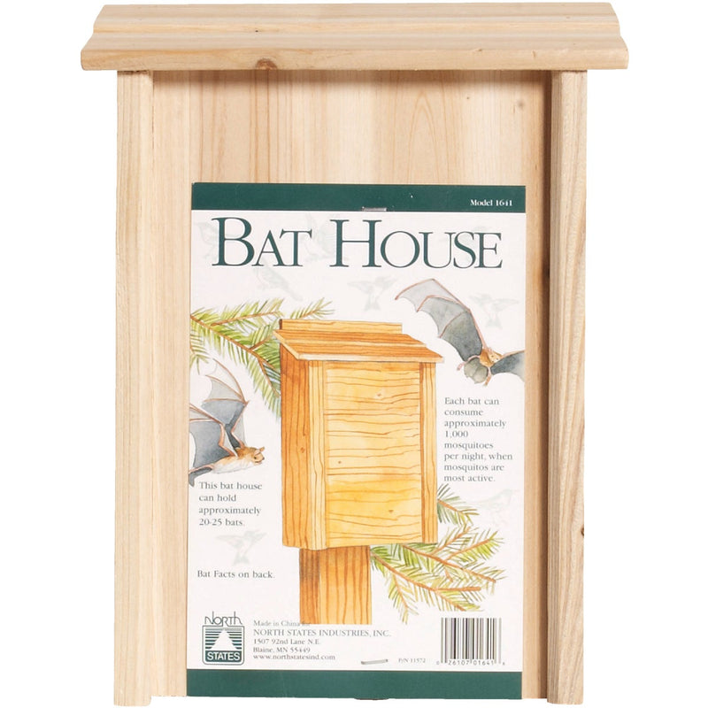 North States 8 In. W. x 15 In. H. x 4.75 In. D. Redwood Bat House