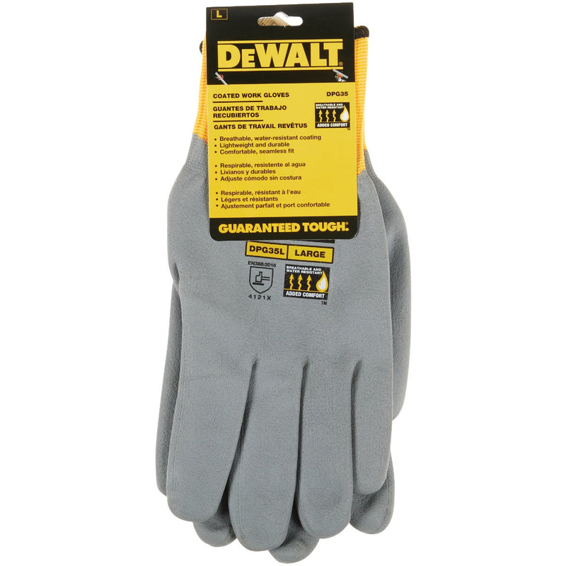 DEWALT Men's Large Full Dip Water-Resistant Breathable Work Glove