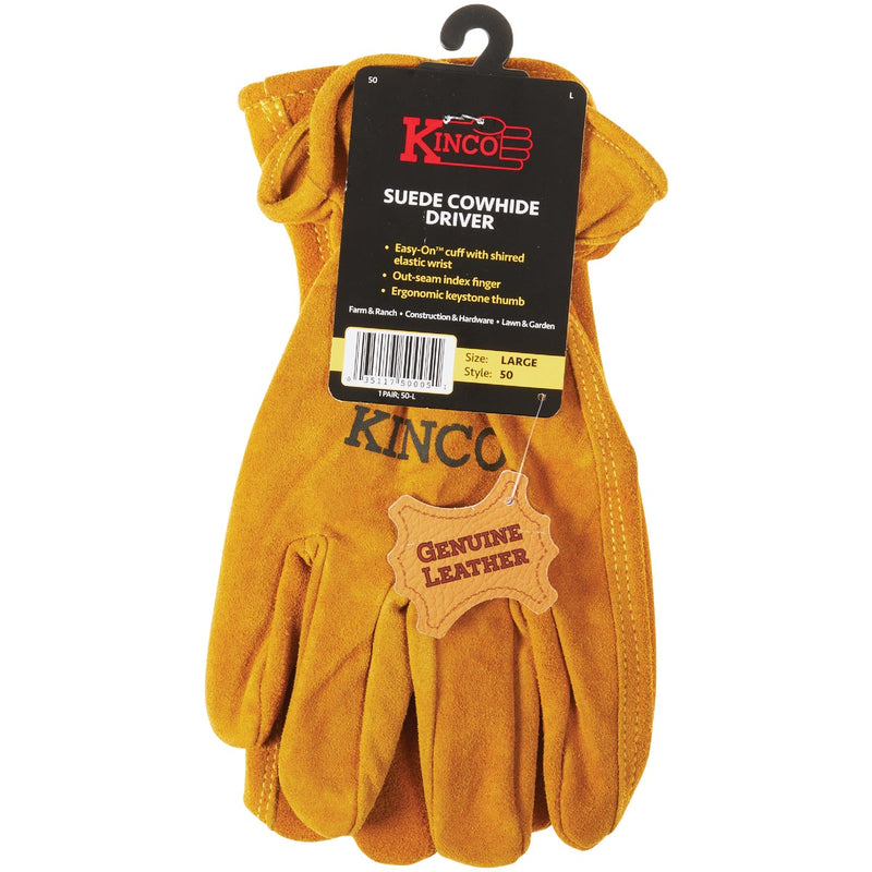 Kinco Men's Large Golden Full Suede Cowhide Work Glove