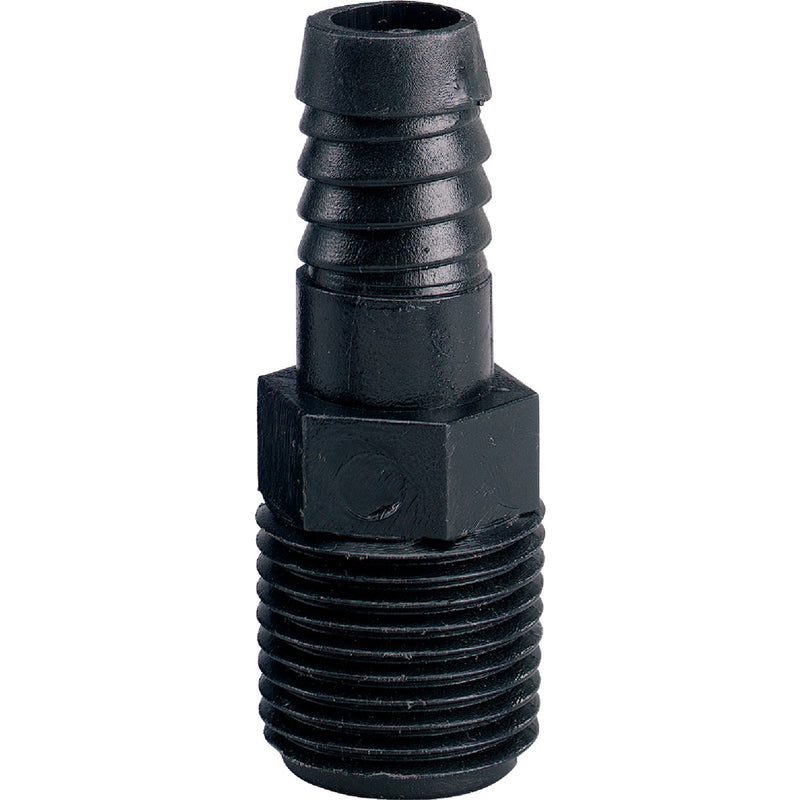 Orbit 1/2 In. MNPT x 1/2 In. Barbed Plastic Riser Flex Fitting Straight Adapter