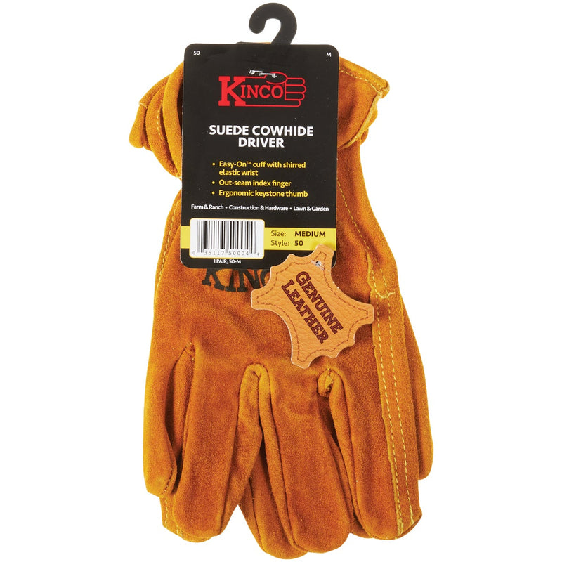 Kinco Men's Medium Golden Full Suede Cowhide Work Glove