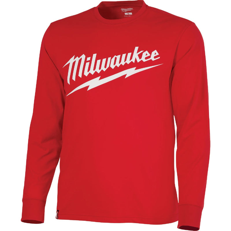 Milwaukee XL Red Long Sleeve Men's Heavy-Duty Shirt