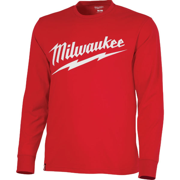 Milwaukee XL Red Long Sleeve Men's Heavy-Duty Shirt