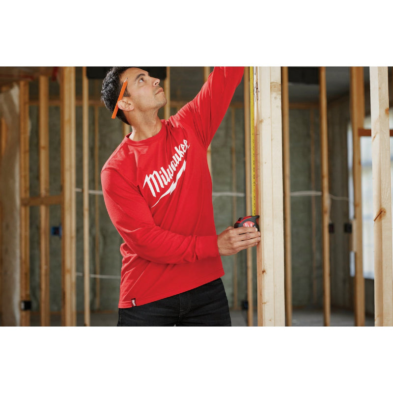 Milwaukee XL Red Long Sleeve Men's Heavy-Duty Shirt