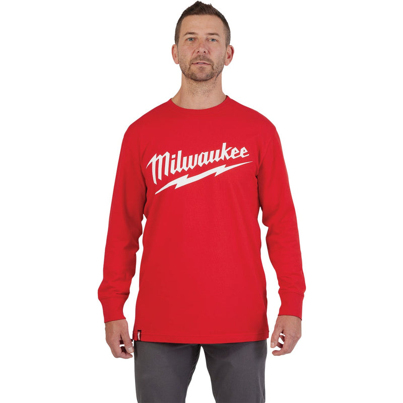 Milwaukee XL Red Long Sleeve Men's Heavy-Duty Shirt