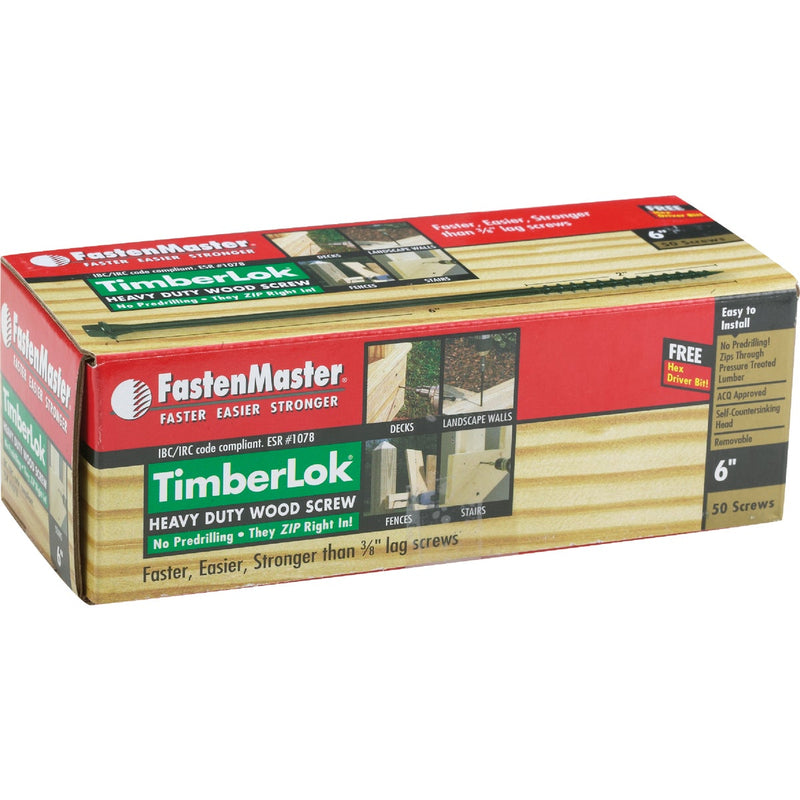 Fastenmaster Timberlok 6 In. Countersunk Hex Washer Structure Screw (50 Ct.)