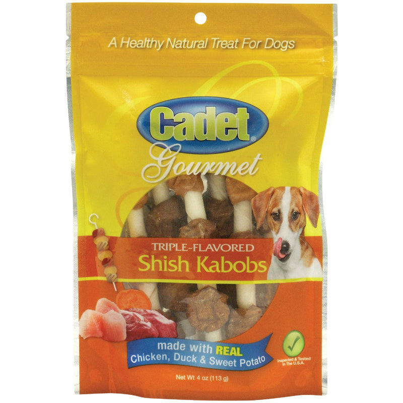 Cadet 5 In. Gourmet Beef Hide Shish Kabob Dog Treats, 4 Oz.