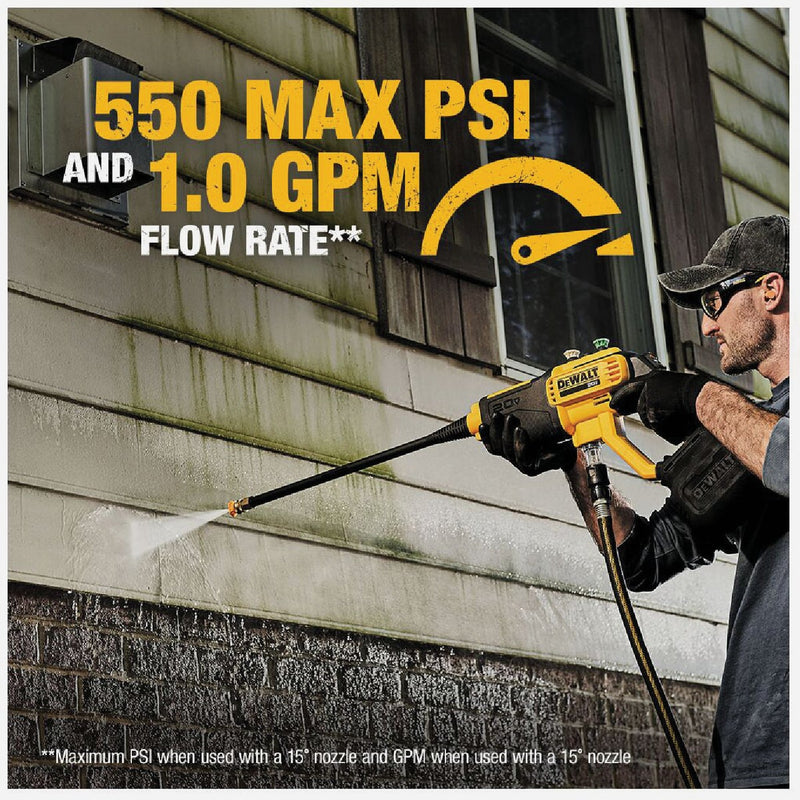 DEWALT 20V MAX 550 PSI 1.0 GPM Cordless Power Cleaner Kit with 5.0 Ah Battery & Charger