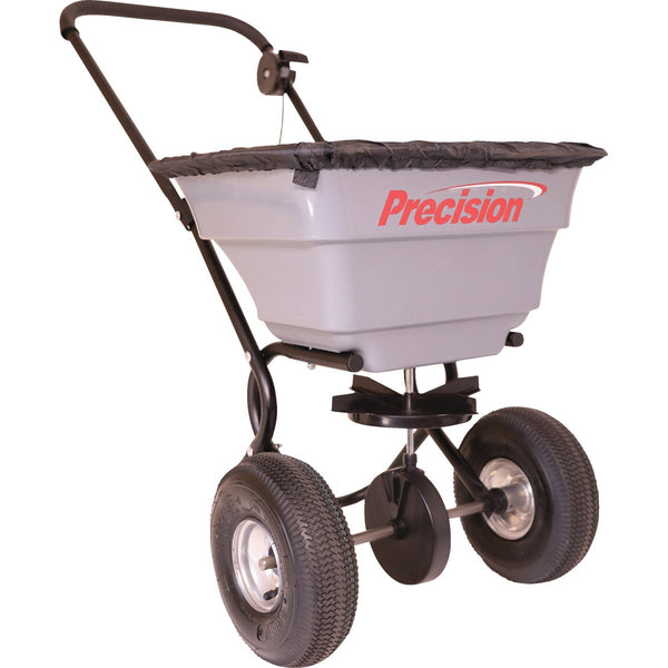 Precision 75 Lb. Self-Lubricating Push Broadcast Spreader with Cover