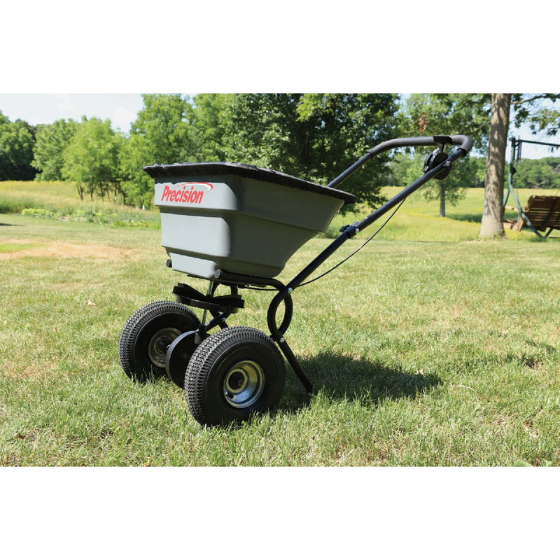 Precision 75 Lb. Self-Lubricating Push Broadcast Spreader with Cover