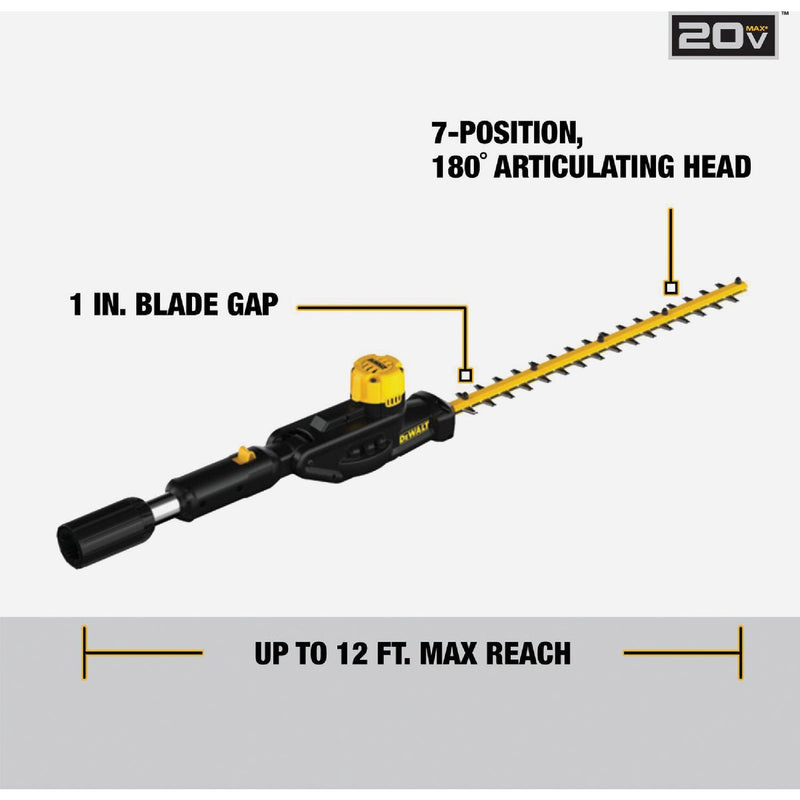 DEWALT 20V MAX Cordless Pole Hedge Trimmer Head (Tool Only)