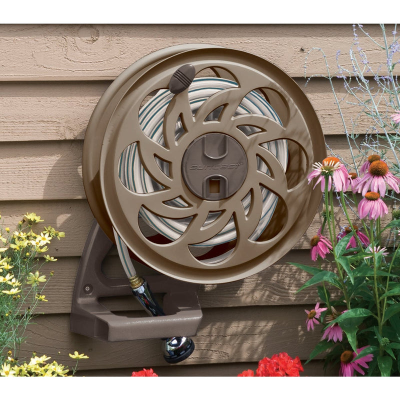 Suncast Sidetracker 125 Ft. x 5/8 In. Taupe Resin Hose Reel