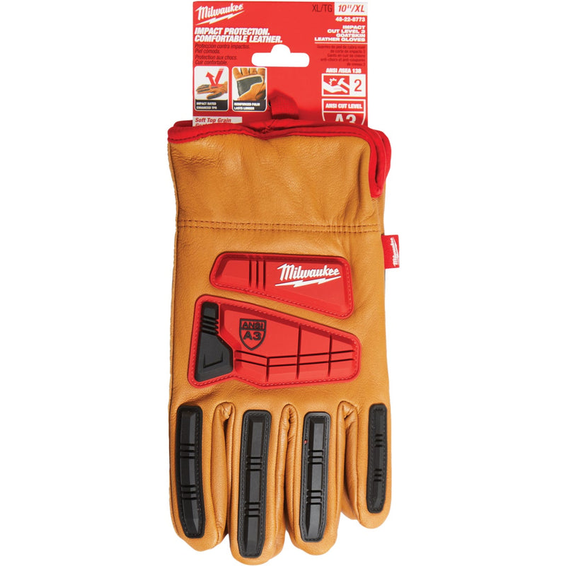 Milwaukee Impact Cut Level 3 Unisex XL Goatskin Leather Work Gloves