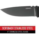 Coast F402 4 In. Stainless Steel Fixed Blade Knife