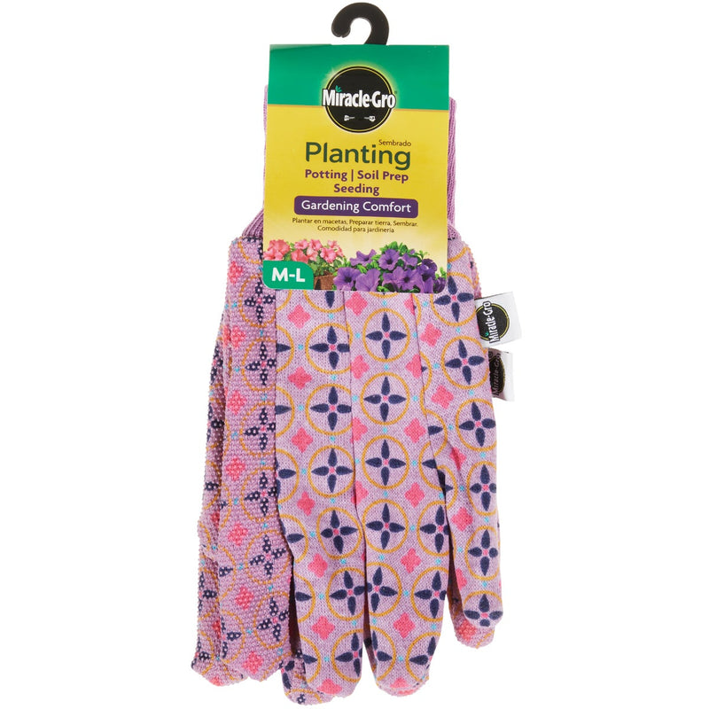 Miracle-Gro Women's Polyester Gardening Comfort Planting Gloves, Medium/Large