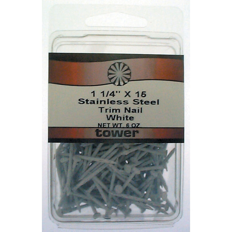 Hillman Anchor Wire 1-1/4 In. 15 ga White Stainless Steel Trim Nails (5 Ct., 6 Oz.)