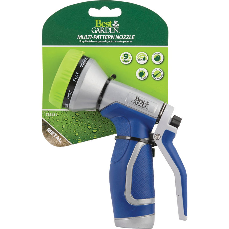 Best Garden Metal 9-Pattern Nozzle, Blue & Gray