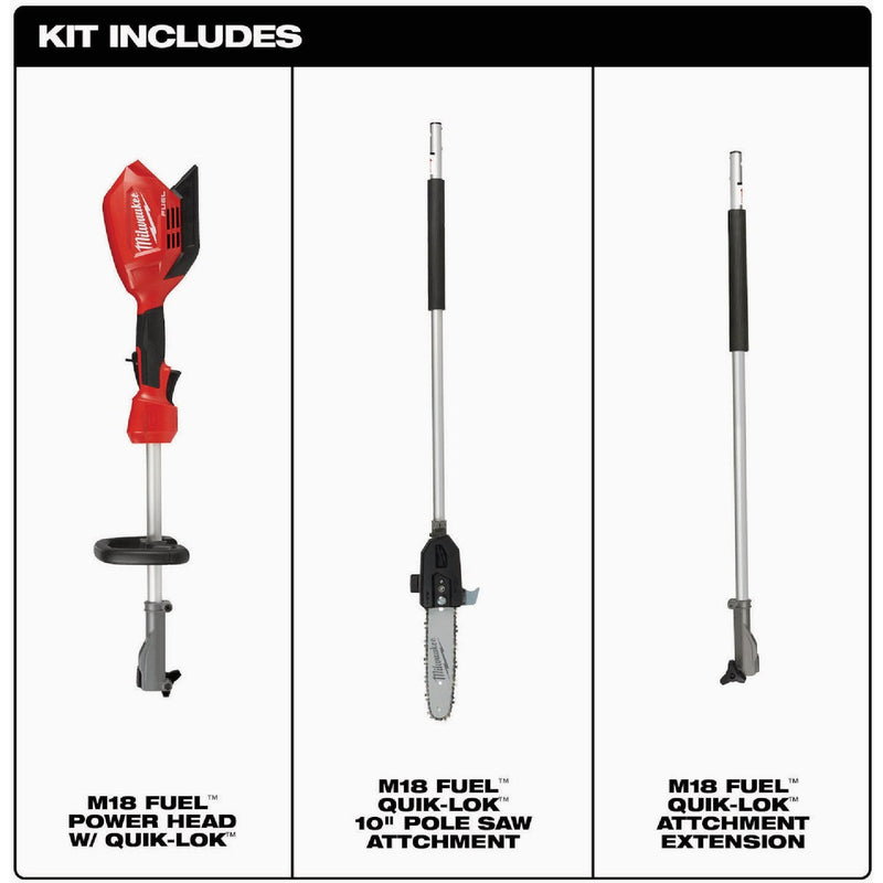 Milwaukee M18 FUEL Brushless 10 In. Cordless Pole Saw with QUIK-LOK Attachment Capability (Tool Only)