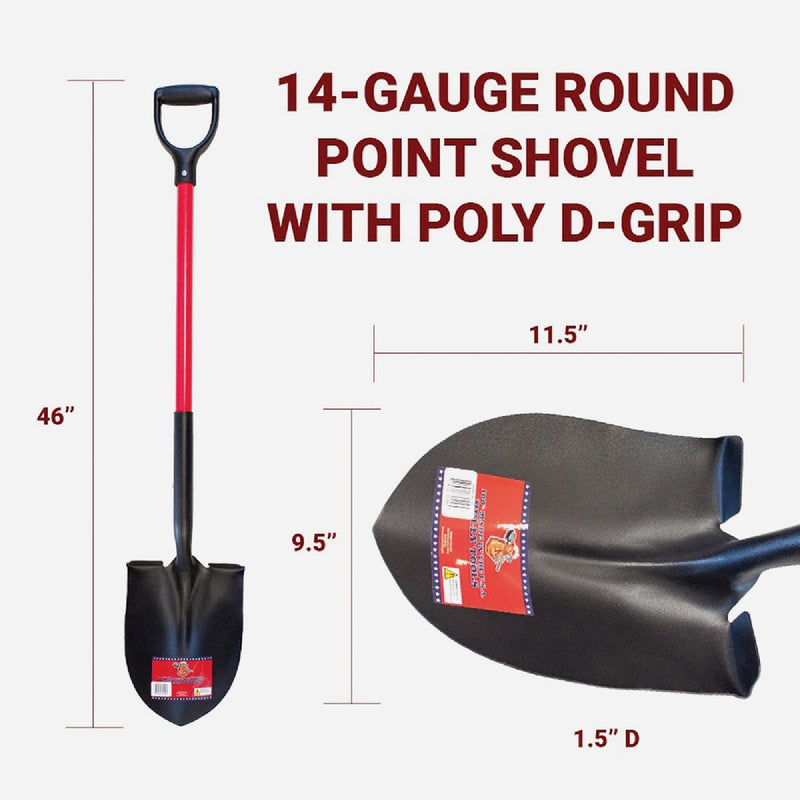 Bully Tools 33 In. Fiberglass D-Handle Round Point Shovel