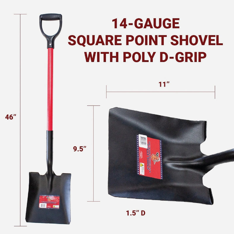 Bully Tools 33 In. Fiberglass D-Handle Square Point Shovel