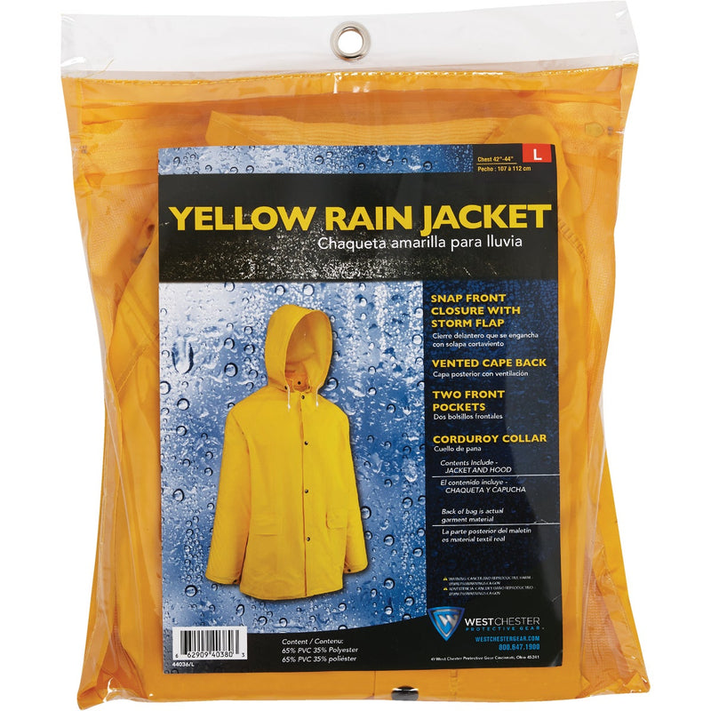 West Chester Protective Gear Large Yellow PVC Rain Coat