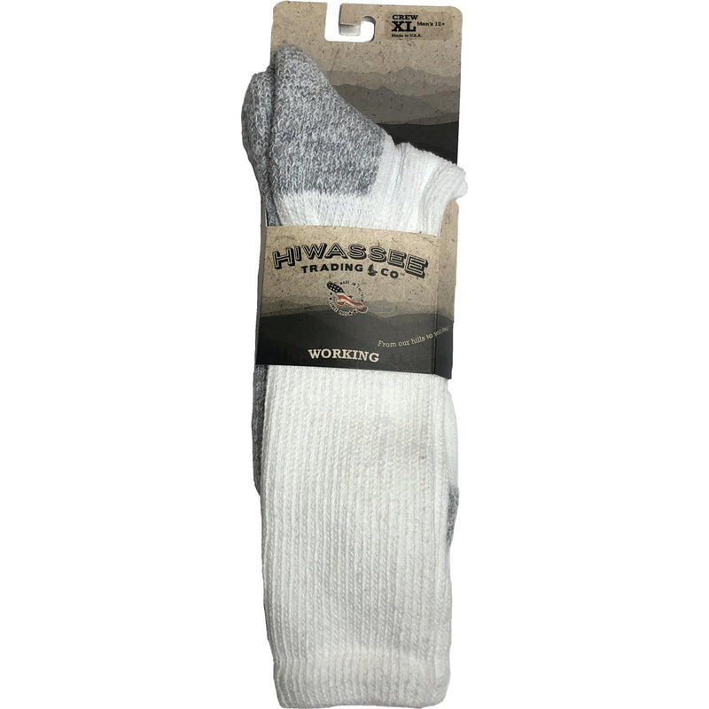 Hiwassee Trading Company Working Series Large White Crew Sock