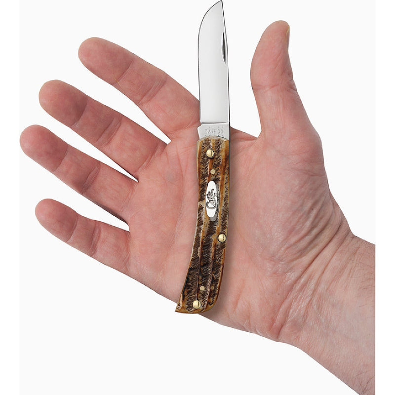 Case Sod Buster Jr 2.88 In. Amber BoneStag Pocket Knife