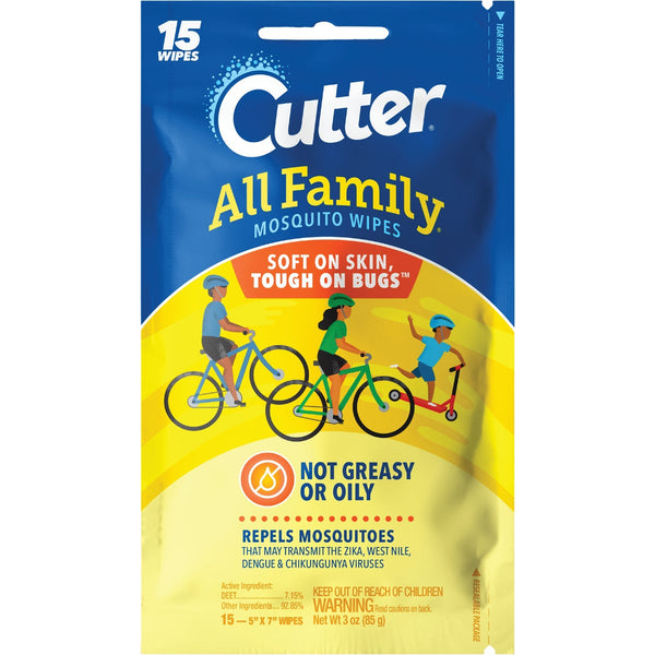 Cutter All Family Mosquito Wipes (15-Pack)