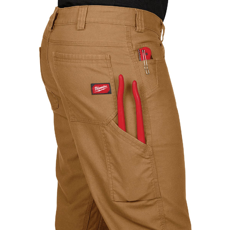 Milwaukee Flex Khaki 40 x 30 Heavy-Duty Work Pants