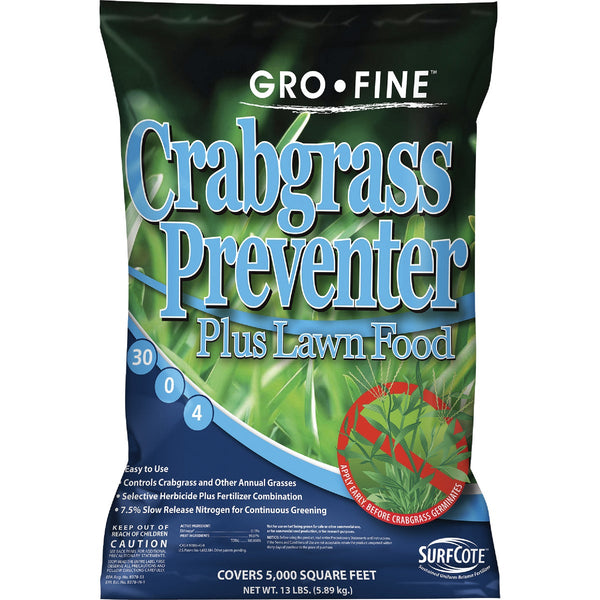 Gro-Fine 13 Lb. 5000 Sq. Ft. 30-0-4 Lawn Fertilizer with Crabgrass Preventer