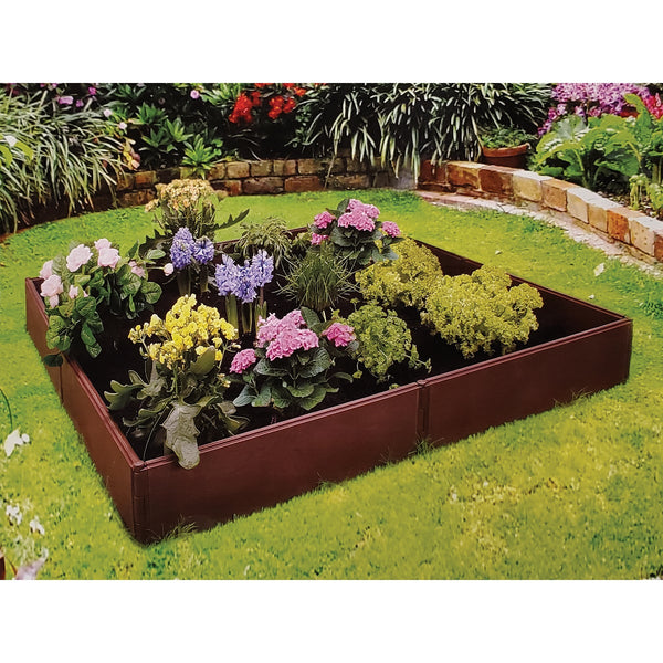 Bloomers 4 Ft. x 4 Ft. Brown Polyethylene Modular Raised Bed Garden