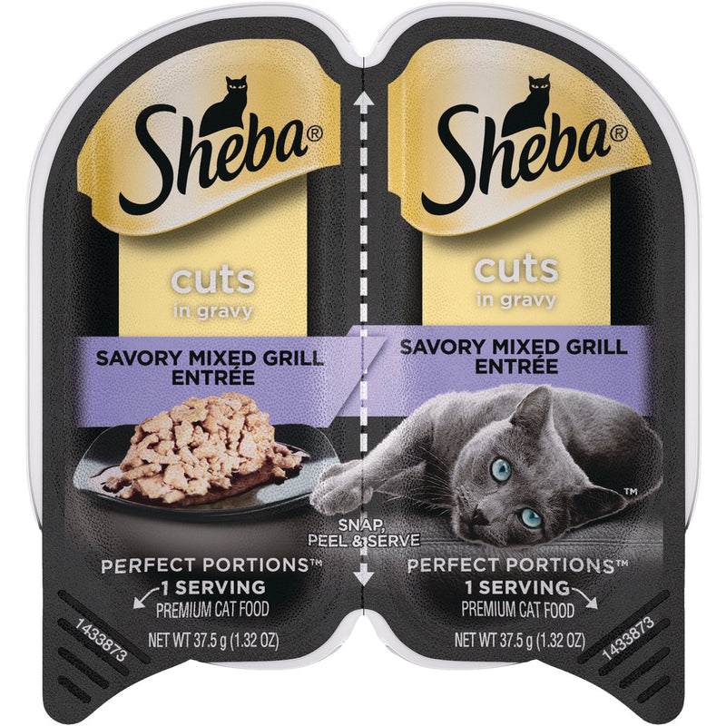 Sheba Perfect Portions Cuts in Gravy 2.6 Oz. Savory Mixed Grill Adult Wet Cat Food