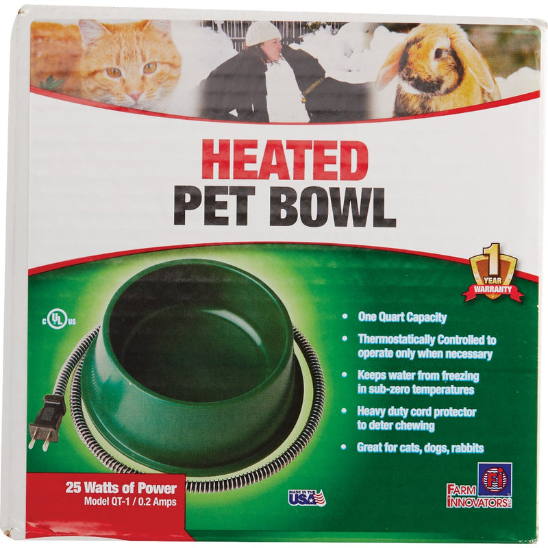 Farm Innovators 1 Qt. Plastic Heated Pet Bowl