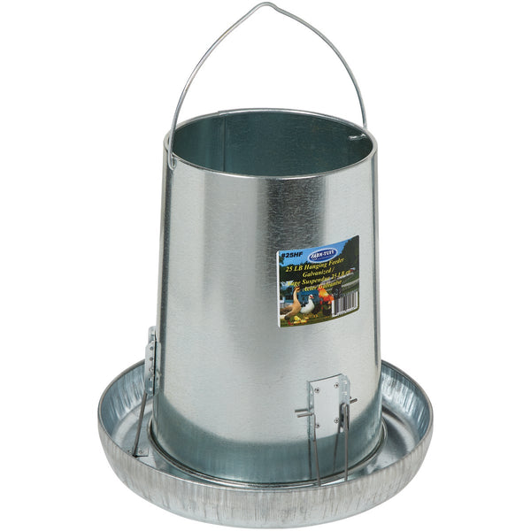 Farm-Tuff 25 Lb. Capacity Hanging Galvanized Steel Poultry Feeder