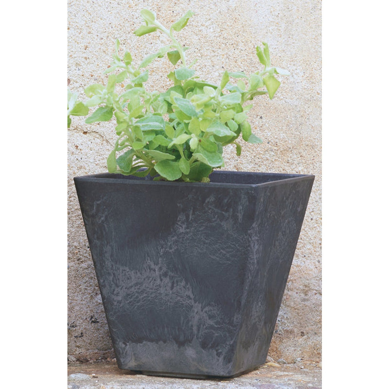 Novelty ArtStone Ella 12 in. W. x 12 in. H. x 12 in. L. x Black Resin Planter