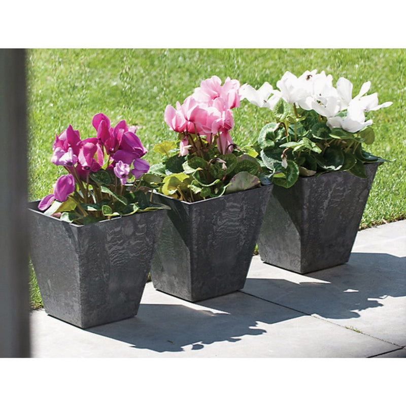 Novelty ArtStone Ella 12 in. W. x 12 in. H. x 12 in. L. x Black Resin Planter