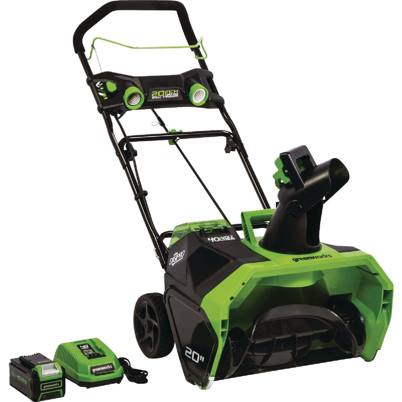 Greenworks 40V 20 In. Cordless Snow Blower with 4.0 Ah Battery and Charger