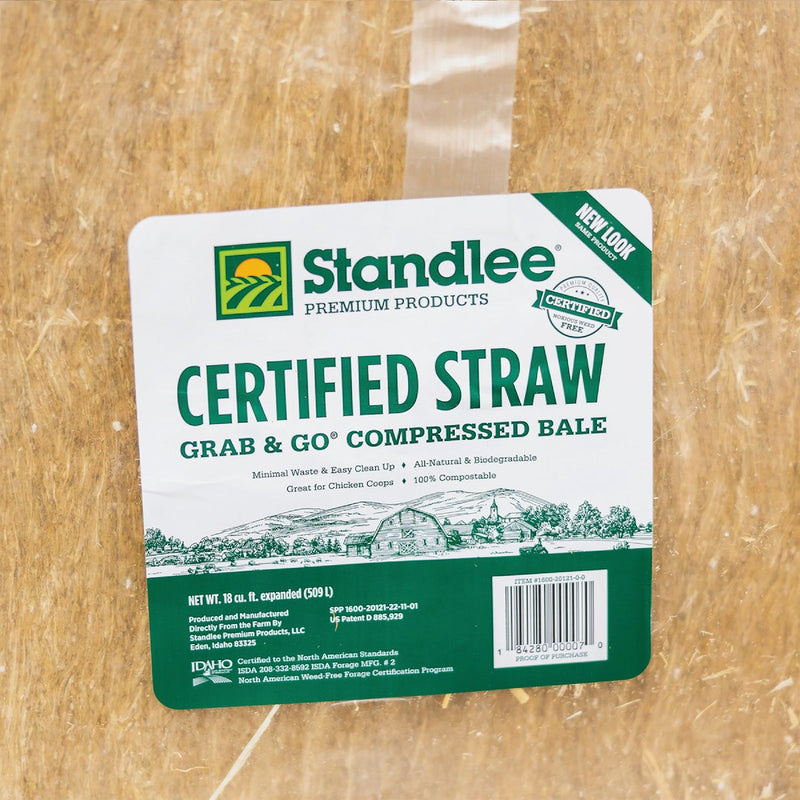 Standlee Premium Western Forage 18 Cu. Ft. Certified Straw Grab & Go Compressed Bale