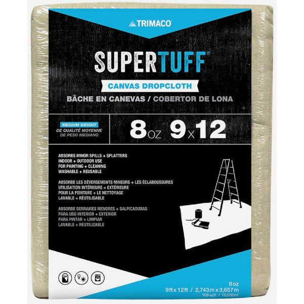 Trimaco SuperTuff 8 Oz. 9 Ft. x 12 Ft. Medium Weight Canvas Drop Cloth