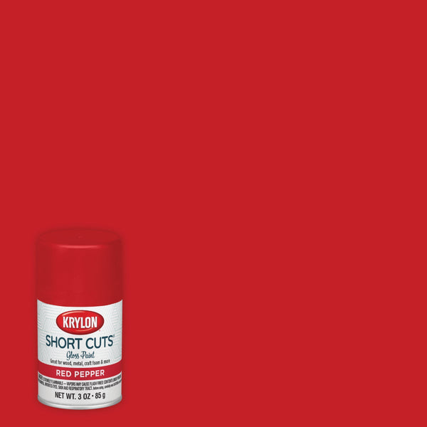 Krylon Short Cuts 3 Oz. High-Gloss Enamel Spray Paint, Red Pepper