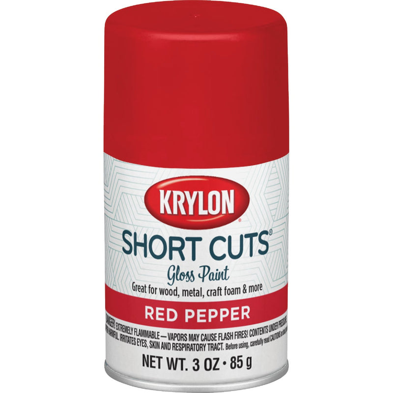 Krylon Short Cuts 3 Oz. High-Gloss Enamel Spray Paint, Red Pepper